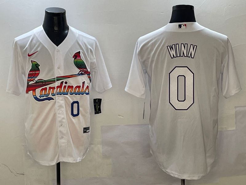Men St.Louis Cardinals #0 Winn White Game Mexico 2025 Nike MLB Jersey style 2